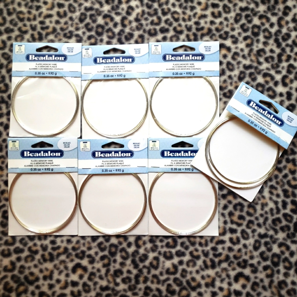 Beadalon Plated Memory Wire, Flat, Necklace, Silver Plated, 0.35 oz (7 Packages)